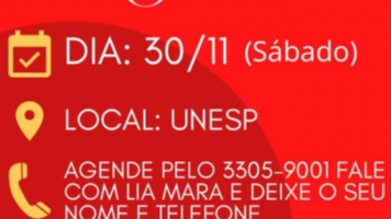 Campanha de Doação de Sangue dia 30/11