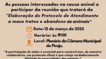 Elaboração do Protocole de atendimento de maus tratos e abandono de animais